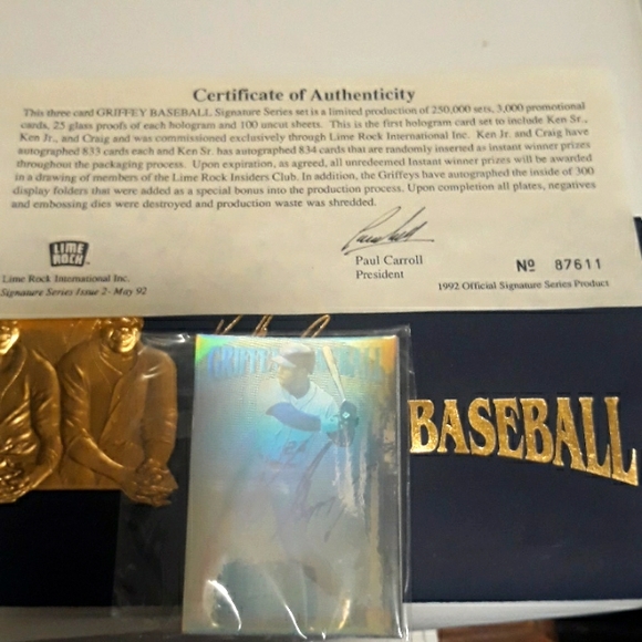 lime rock Other Griffey Baseball 3 Card Halogram Of Griffey Sr